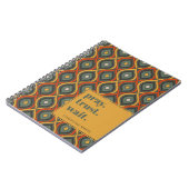 Bid Vertrouwen Wacht Retro Ikat Green Gold Notitieboek (Linkerzijde)