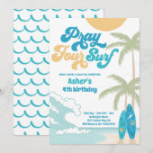 Bid Vier Surf Retro Surf Strand 4e Verjaardag Kaart (Voorkant / Achterkant)