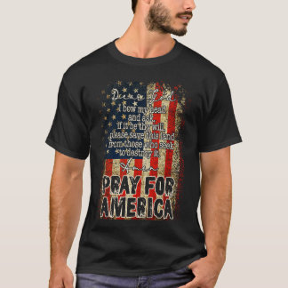 Bid voor Amerika Christelijk Amerikaans Vlaggebed T-shirt