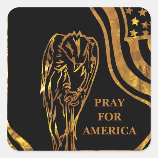 Bid voor Amerika  Vierkante Sticker (Voorkant)