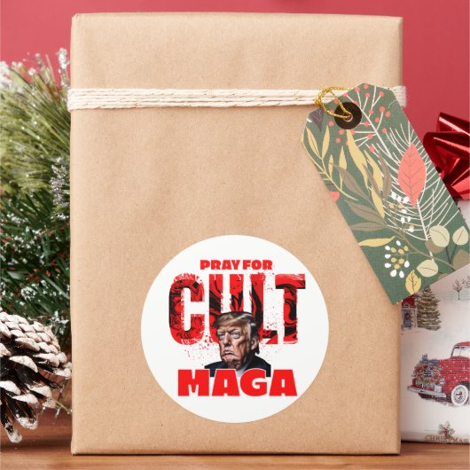 Bid voor Cult MAGA Ronde Sticker (Feestdagen)