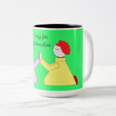 Bid voor de daklozen: Groen Tweekleurige Koffiemok (Voorkant rechts)