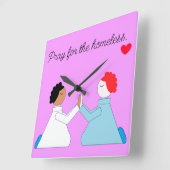 Bid voor de daklozen- Lavendel & Hart: Vierkante Klok (Hoek)