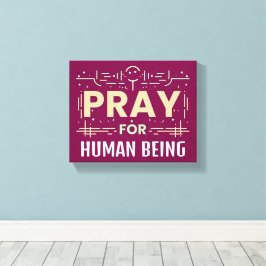 Bid voor de mens canvas afdruk (Insitu (Houten vloer))