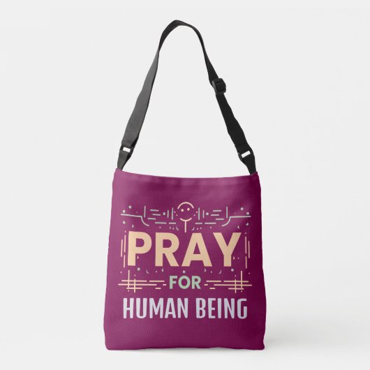 Bid voor de mens crossbody tas (Achterkant)