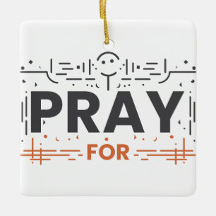 Bid voor de mensheid keramisch ornament