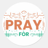 Bid voor de mensheid ronde sticker (Voorkant)