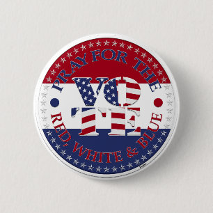 Bid voor de rode, witte en blauwe vlag van de VS V Ronde Button 5,7 Cm