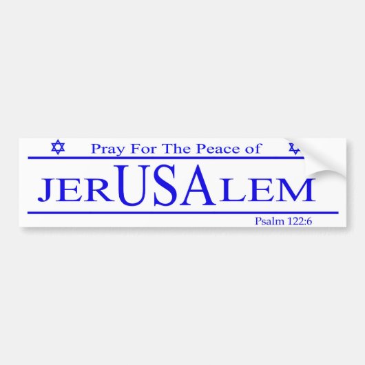 Bid voor de vrede van de JERUSALEM-Bumpersticker Bumpersticker (Voorkant)