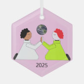 Bid voor de wereld: Lavendel Glas Ornament (Voorkant)