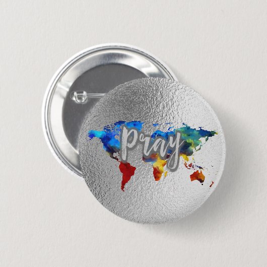 Bid voor de wereld ronde button 5,7 cm (Voorkant /achterkant)