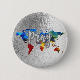 Bid voor de wereld ronde button 5,7 cm