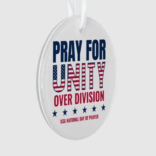 Bid voor eenheid Nationale Dag van Gebed Custom Ornament (voorkant)