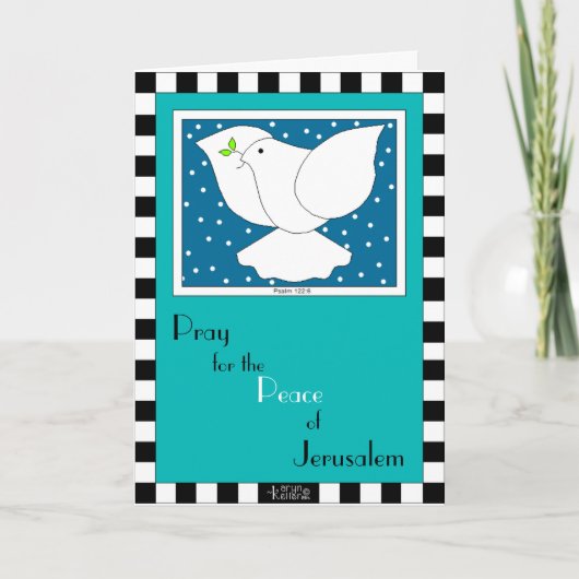 Bid voor het wenskaart van de Vrede van Jeruzalem Kaart (Voorkant)