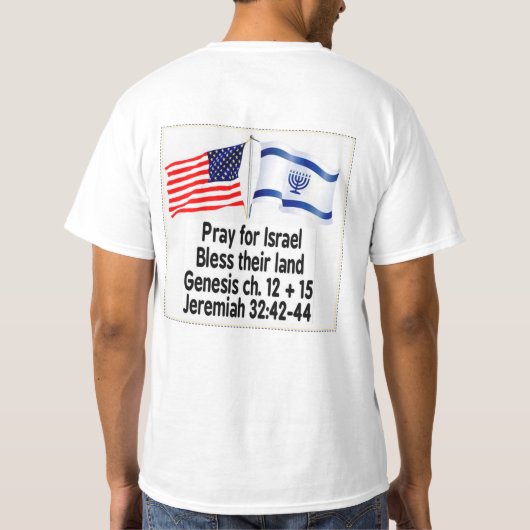 Bid voor Israël, zegen hun land shirt (Achterkant)