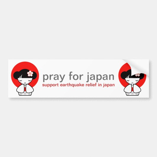 Bid voor Japan Kokeshi-pop Bumpersticker (Voorkant)