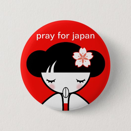 Bid voor Japan Kokeshi Pop Ronde Button 5,7 Cm (Voorkant)