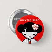 Bid voor Japan Kokeshi Pop Ronde Button 5,7 Cm (Voorkant /achterkant)