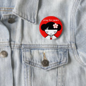 Bid voor Japan Kokeshi Pop Ronde Button 5,7 Cm (In situ)