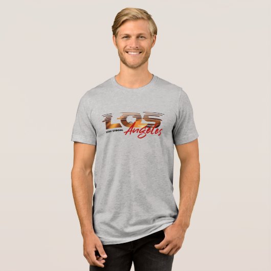 Bid voor Los Angeles | Mannen Tri-Blend Shirt (Voorkant volledig)