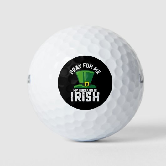 Bid voor mij, mijn man is Iers St Patrick's Day Golfballen (Voorkant)