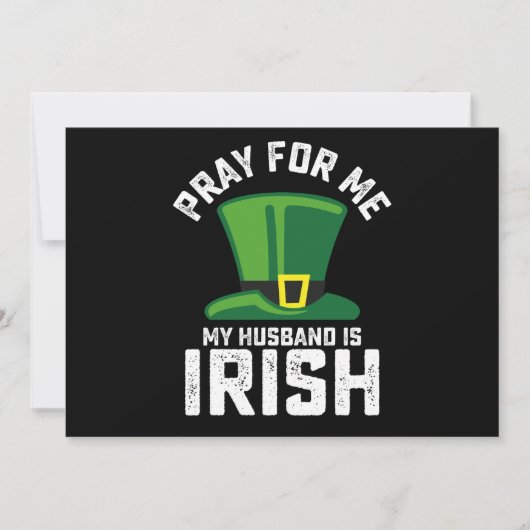 Bid voor mij, mijn man is Iers St Patrick's Day Kaart (Voorkant)