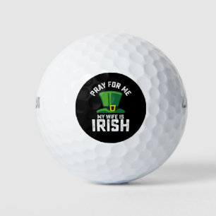 Bid voor mij, mijn vrouw is Iers St Patrick's Day Golfballen