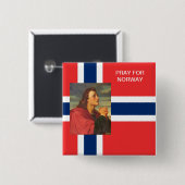 BID VOOR NOORWEGEN VIERKANTE BUTTON 5,1 CM (Voorkant /achterkant)