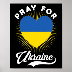 Bid voor Oekraine Oekraïense Vlag Steun Ik Sta Wi Poster