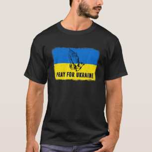 Bid voor Oekraïne Oekraïense vlag ter ondersteunin T-shirt