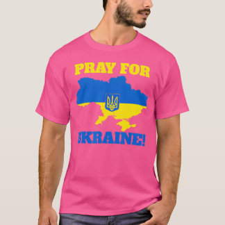 Bid voor Oekraïne Steun Oekraïne Kaart Patriotisch T-shirt
