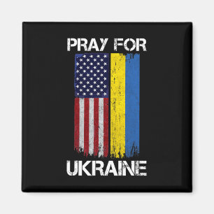Bid voor Oekraine Us Oekraine Vlag Vintage Steun O Magneet