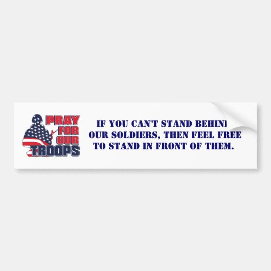 Bid voor onze troepen bumpersticker (Voorkant)
