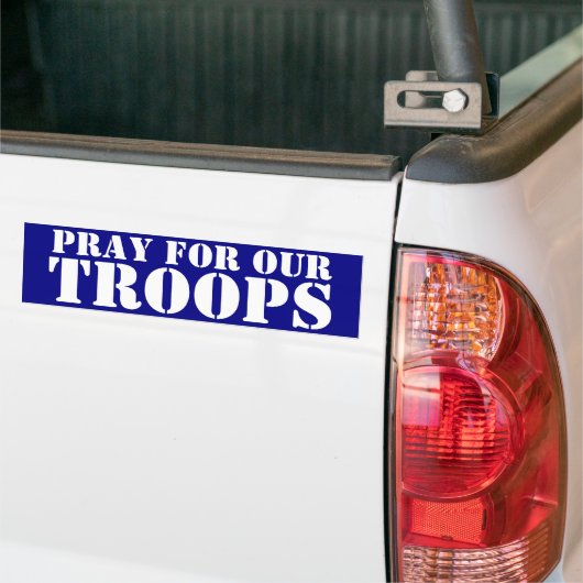 Bid voor onze troepen bumpersticker (Op Truck)