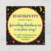 "Bid voor onze wereld" Kindness Kaarten Vierkante Visitekaartje (Achterkant)