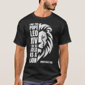Bid voor paus Leo XIV Christelijke leeuw T-shirt (Voorkant)