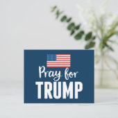 Bid voor Trump - 2020 met Amerikaanse vlag Briefkaart (Staand voorkant)