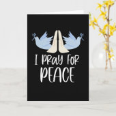 Bid voor vrede Duif Bidden Handen Kaart (Gele Bloem)