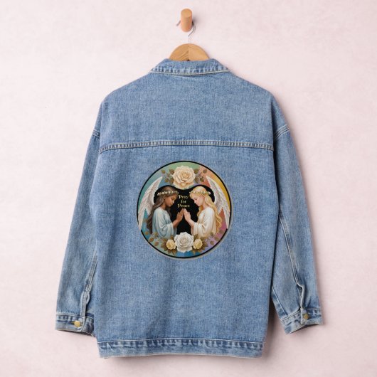 Bid voor vrede engelen denim jacket (Hangar)