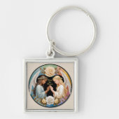 Bid voor vrede engelen sleutelhanger (Voorkant)