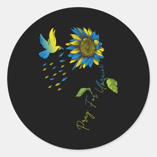 Bid voor vrede in Oekraïne Duif Oekraïne Ronde Sticker (Voorkant)