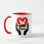 Bid voor vrede in Palestina | Peace Dove Heart Mok (Links)
