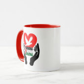 Bid voor vrede in Palestina | Peace Dove Heart Mok (Voorkant links)
