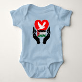 Bid voor vrede in Palestina | Peace Dove Heart Romper (Voorkant)