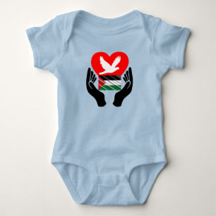 Bid voor vrede in Palestina   Peace Dove Heart Romper