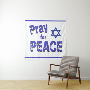 Bid voor vrede Israel Grunge Font Wandkleed