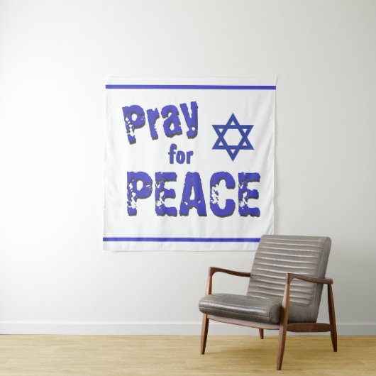 Bid voor vrede Israel Grunge Font Wandkleed (In situ)