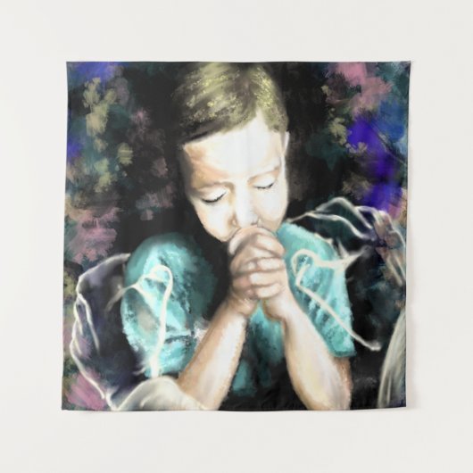 Bid voor vrede Kunst Tapijt Wandkleed (Voorkant)