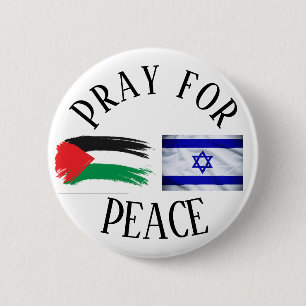 Bid voor vrede Palestina Israël Ronde Button 5,7 Cm