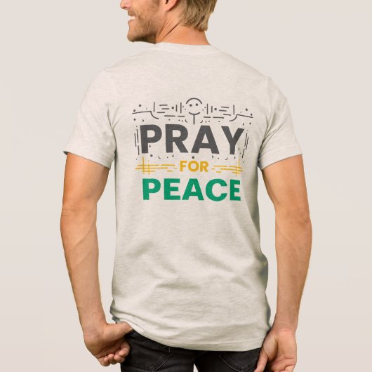 Bid voor Vrede Tri-Blend Shirt (Achterkant)